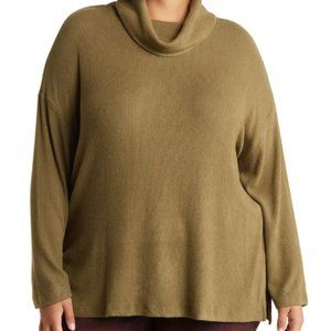 Sanctuary Staying Cozy Cowl Neck Tunic Plus Size, Field Green, 2X